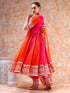Pomcha Jaipur Dil Kash Orange Pink Double Shade Anarkali
