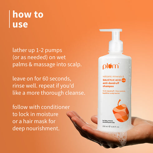 Plum Anti-Dandruff Shampoo with Volcanic Minerals & 0.5% Salicylic Acid