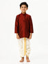 Ramraj Cotton Boys Full Sleeves Maroon Shiny Kurta K7