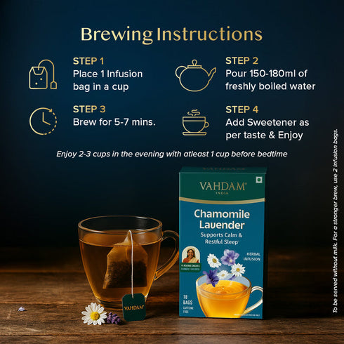 Vahdam Chamomile Lavender Herbal Tea 18 TB