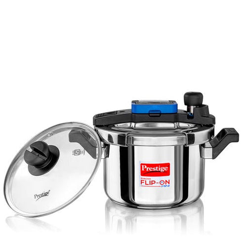 Prestige Svachh Flip-on Stainless Steel Gas And Induction Compatible Pressure Cooker 3 L