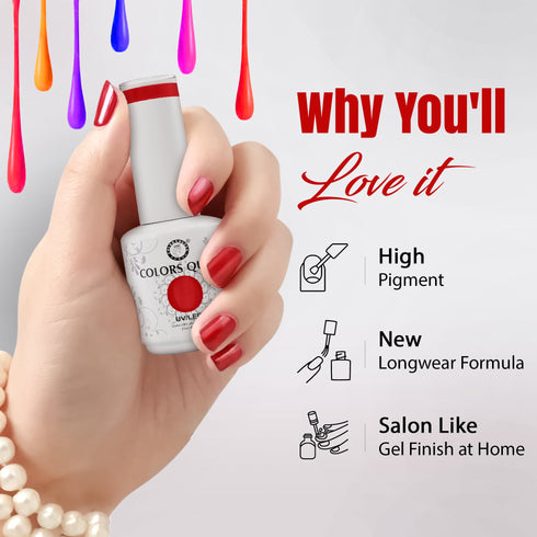 Colors Queen UV LED Soak Off Gel Polish - Glitter Nail Colors | 15 ML
