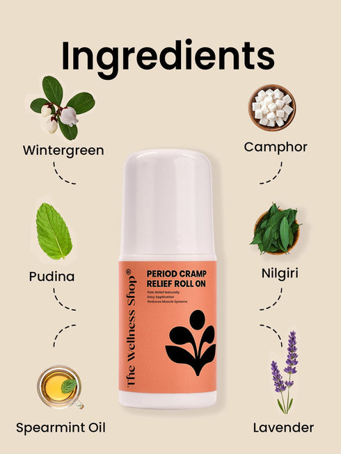 The Wellness Shop 5 mins period pain relief roll-on