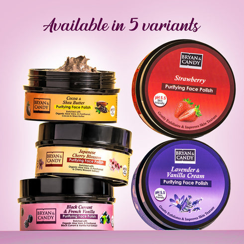 Bryan & Candy Black Currant & French Vanilla Face & Body Polish Gentle Exfoliation for Silky Smooth Skin