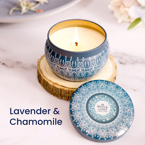 Bryan & Candy Cherry Blossom Vintage Sandalwood Neroli & Honey comb Lavender & Chamomile Candle 100 GM Pack of 4