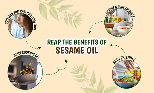 Tata Simply Better Sesame (Gingelly) Oil 1L | 100% Pure | Unrefined & Cold-pressed | Hexane-Free