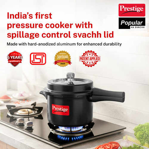 Prestige Popular Svachh Hard Anodised Pressure Cooker 5.0 L