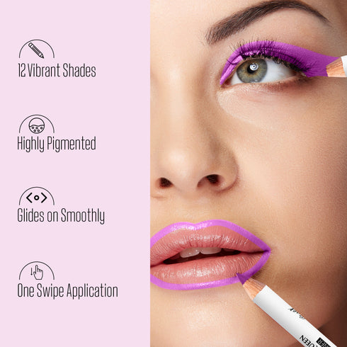 Colors Queen Lip & Eye Definer Set – 12 Shades for Precise Looks