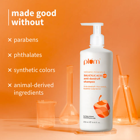 Plum Anti-Dandruff Shampoo with Volcanic Minerals & 0.5% Salicylic Acid
