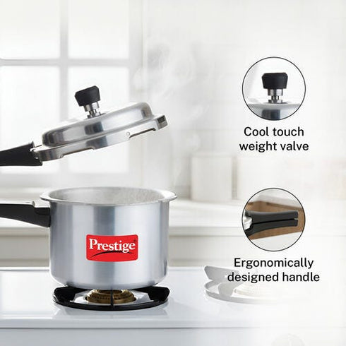 Prestige Popular Virgin Aluminium Precision Weight Valve Pressure Cooker 3 L Silver