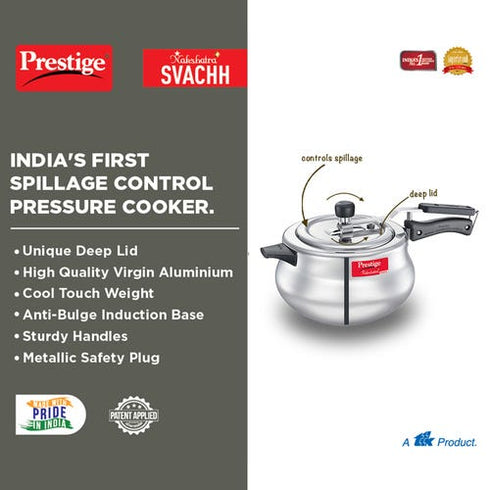 Prestige Nakshatra Plus Svachh Aluminium Spillage Control Handi 6.5 L