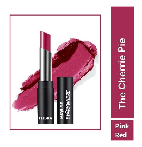 FLiCKA Wear Me Everywhere Creamy Matte Lipstick The Cherry Pie | Pink