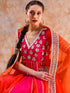 Pomcha Jaipur Dil Kash Orange Pink Double Shade Anarkali