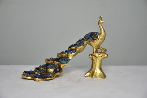 Brass Home Peacock Statue 1.8Kg