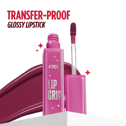 Nykaa Lip Grip No-Transfer Gloss Intense Shine Liquid Lipstick | Fetish