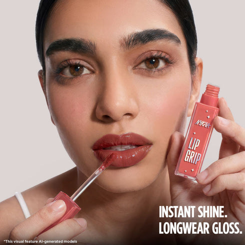 Nykaa Lip Grip No-Transfer Gloss Intense Shine Liquid Lipstick | Play