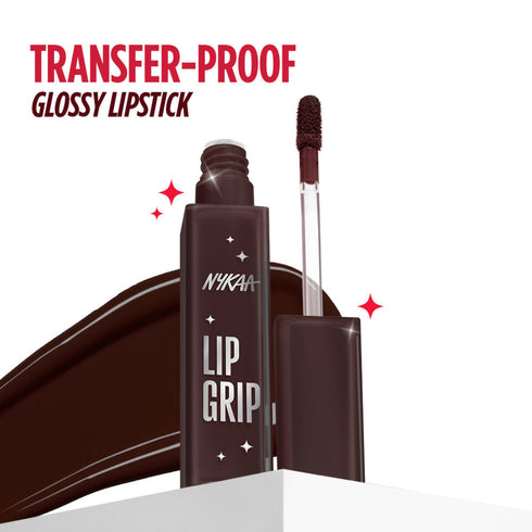 Nykaa Lip Grip No-Transfer Gloss Intense Shine Liquid Lipstick | Thrill