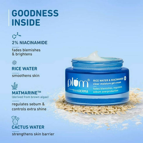 Plum 2% Niacinamide & Rice Water Clear Moisture Gel Cream