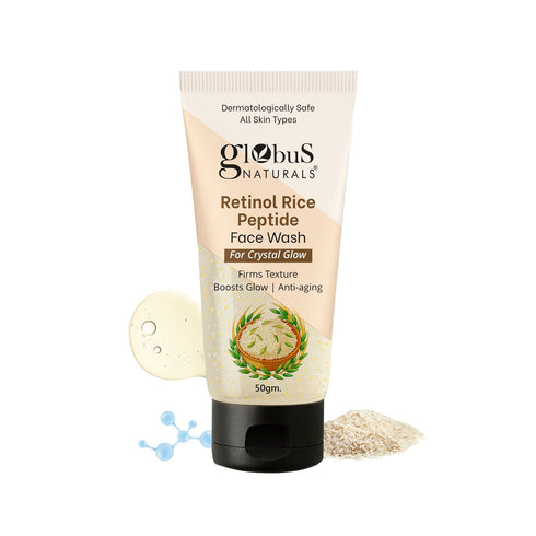 Globus Naturals Retinol Rice Peptide Face Wash