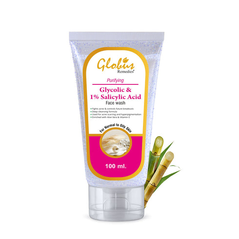 Globus Naturals Glycolic & Salicylic acid Pimple clear Face wash