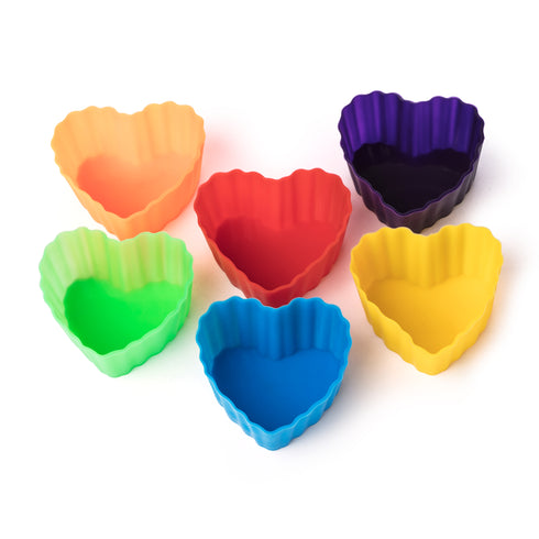 Healux Heart Shape Cup Cake Set – 6 Pieces