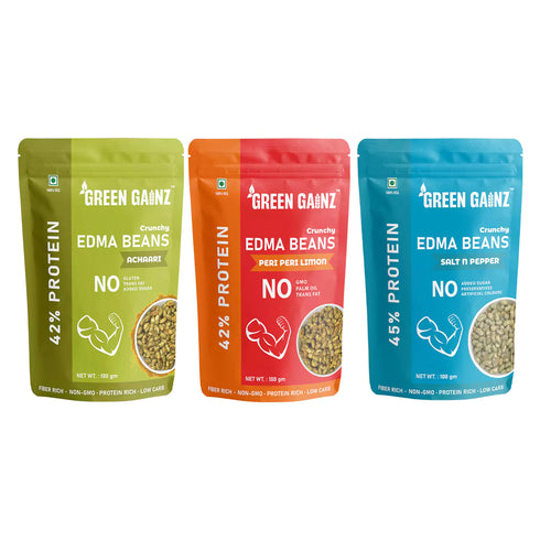 Green Gainz Edamame Assorted Flavours (Pack of 3)
