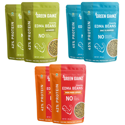 Green Gainz Edamame Assorted Flavours (Pack of 6)
