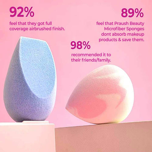 Praush 1 Microfiber Sponge (Contour & Baking) + 1 Celestial Super Soft Makeup Sponge