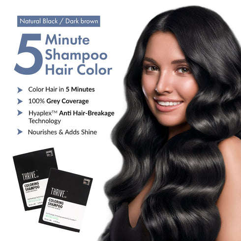 Thriveco Natural Black Coloring Shampoo Pack of 3 80ml each