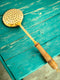 Tamas Brass Gold Jhara / Skimmer / Frying Spoon With Wooden Handle