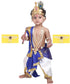 Raj Fancy Dresses Baby Krishna Brocade Fabric | White and Blue For Janmashtami Mythological Character Costume