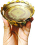 Sharanyas Small Brass Lotus Stand with Kolam Engraving Brass Yantra