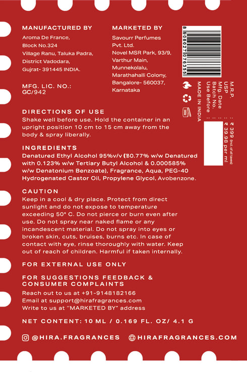 HIRA Red Flag Perfume for Women | Long Lasting EDP