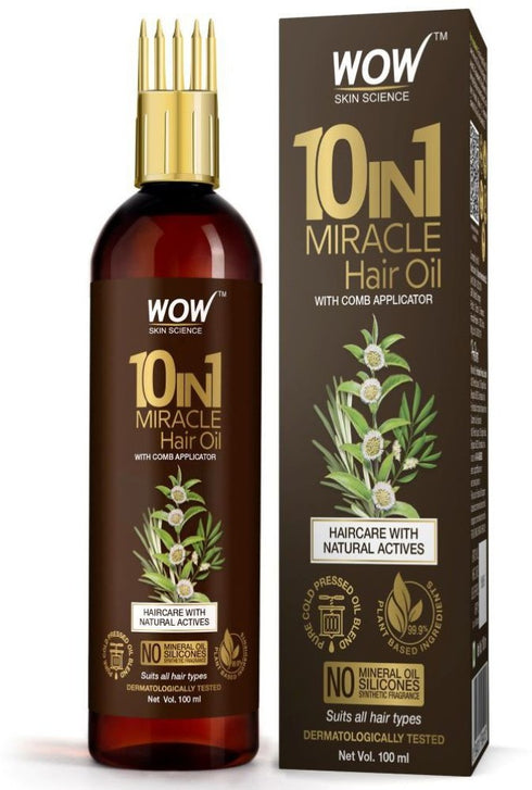 WOW Skin Science 10 in 1 Miracle Hair Oil with Comb Applicator
