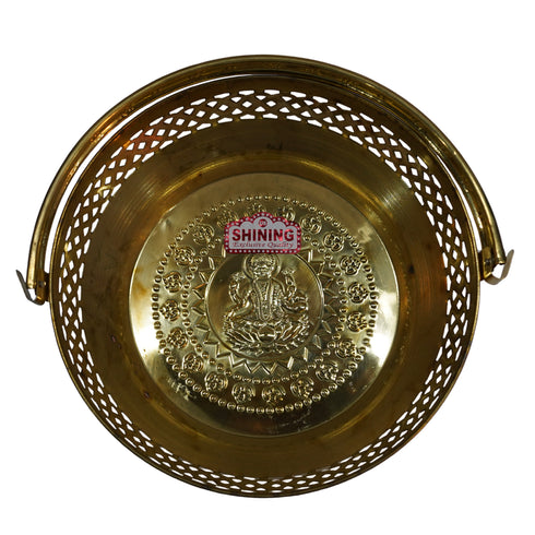Brass Engraved Pooja Basket