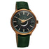 Titan Stellar Analog with Sun Moon Phase and Green Dial Green Leather Strap