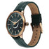 Titan Stellar Analog with Sun Moon Phase and Green Dial Green Leather Strap