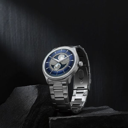 Titan Stellar Analog with Dual Silver Stainless Steel Strap Watch for Men
