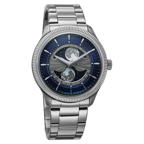 Titan Stellar Analog with Dual Silver Stainless Steel Strap Watch for Men