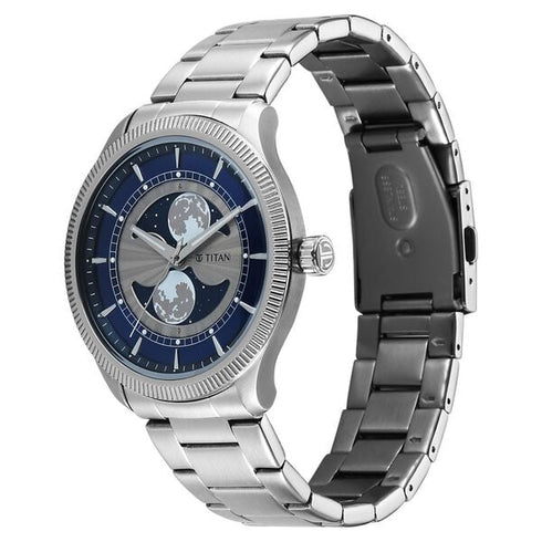 Titan Stellar Analog with Dual Silver Stainless Steel Strap Watch for Men