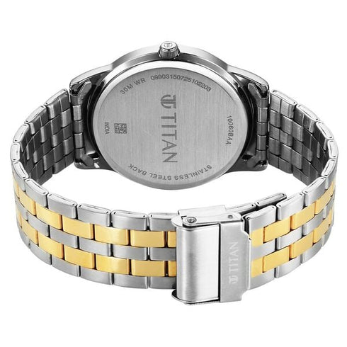 Titan Karishma Festive Analog with Silver Dial Dual Tone Stainless Steel Strap Watch for Men