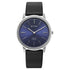 Edge Meister Quartz Analog Blue Dial Black Leather Strap Watch For Men