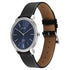 Edge Meister Quartz Analog Blue Dial Black Leather Strap Watch For Men