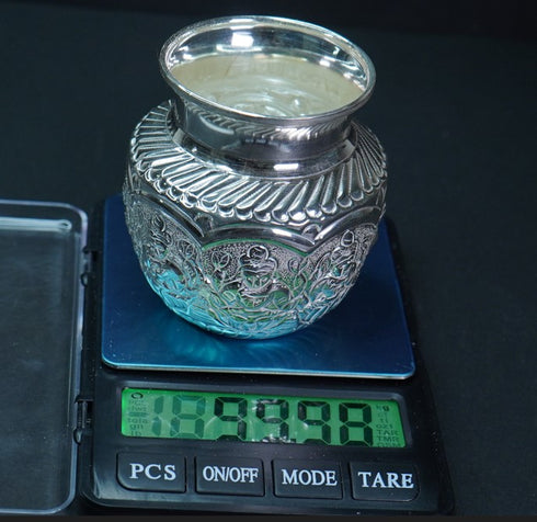 Pure Silver Ashta Laxmi Lota 100g By Mahita Collections