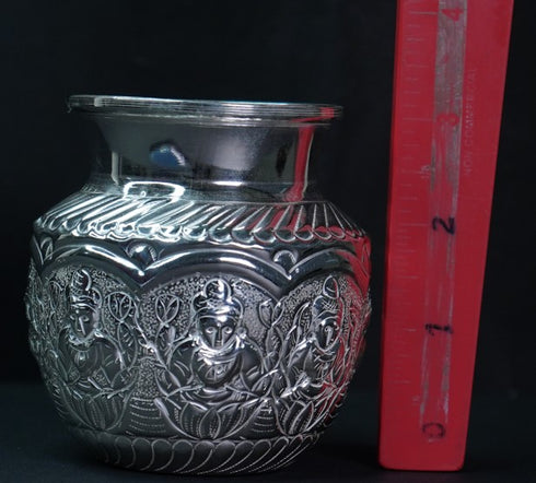 Pure Silver Ashta Laxmi Lota 100g By Mahita Collections