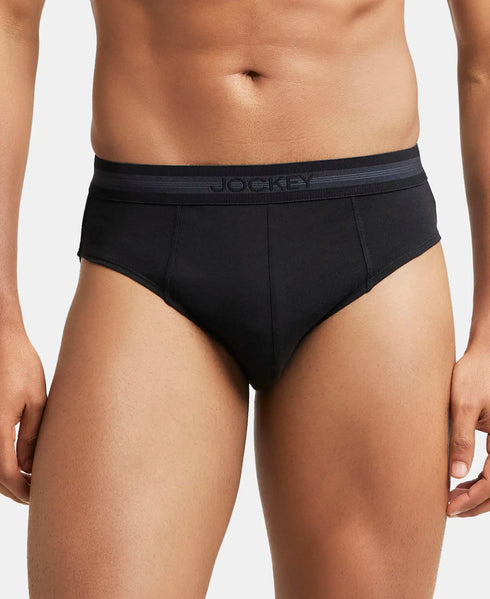 Jockey Cotton Solid Brief with Stay Fresh Treatment | Black | Pack of 2