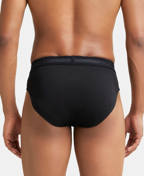 Jockey Cotton Solid Brief with Stay Fresh Treatment | Black | Pack of 2
