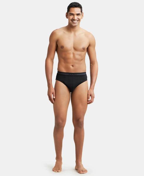 Jockey Cotton Solid Brief with Stay Fresh Treatment | Black | Pack of 2