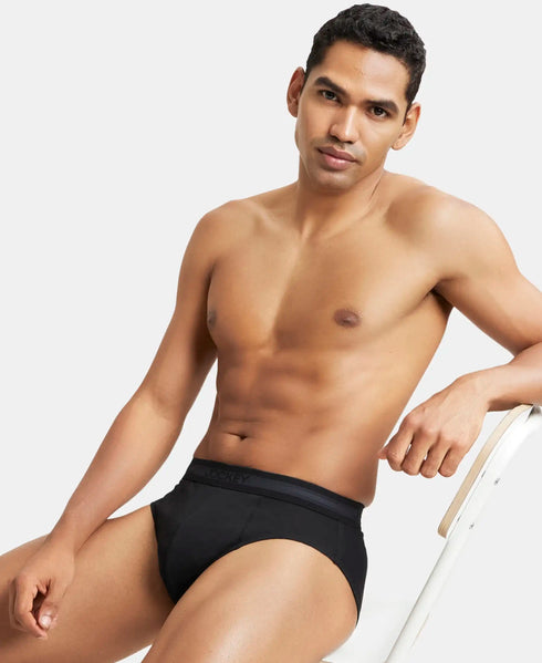 Jockey Cotton Solid Brief with Stay Fresh Treatment | Black | Pack of 2