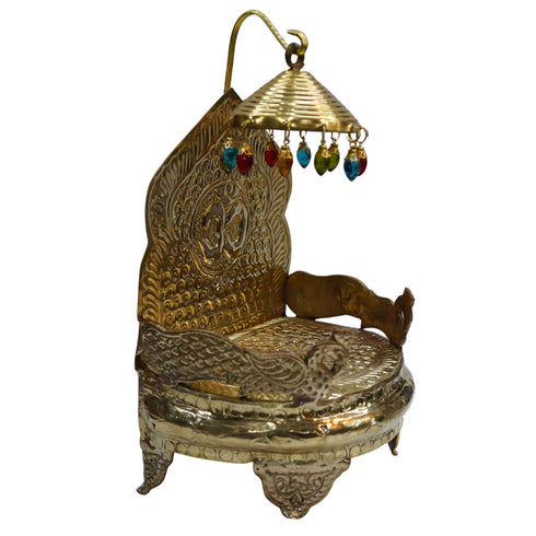 Pure Brass Singhasan with Chatra